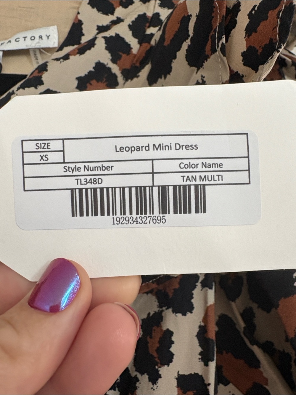 English Factory Leopard Print NWT Puff-Sleeve V-Neck Mini Dress, XS - Picture 6 of 7
